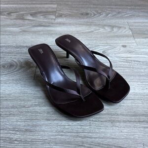 Zara Dark Brown kitten heel Sandals